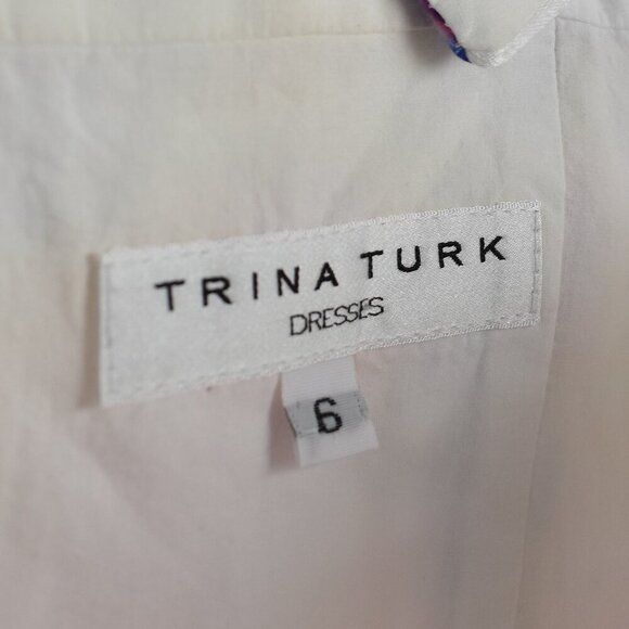 Trina Turk Elin Eyelet Fit and Flare Dress - 6 - Picture 9 of 9